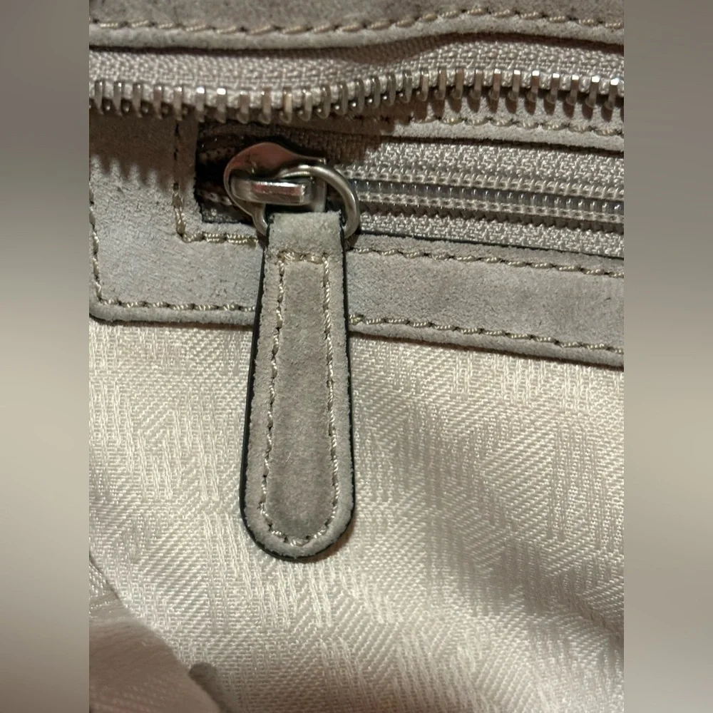 Michael Kors Gray Billy Fringe Crossbody Bag with Studded Detail